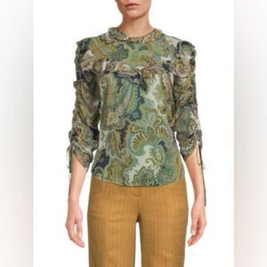 Veronica Beard NWOT Howell Floral Paisley Ruffle Silk blouse - 2